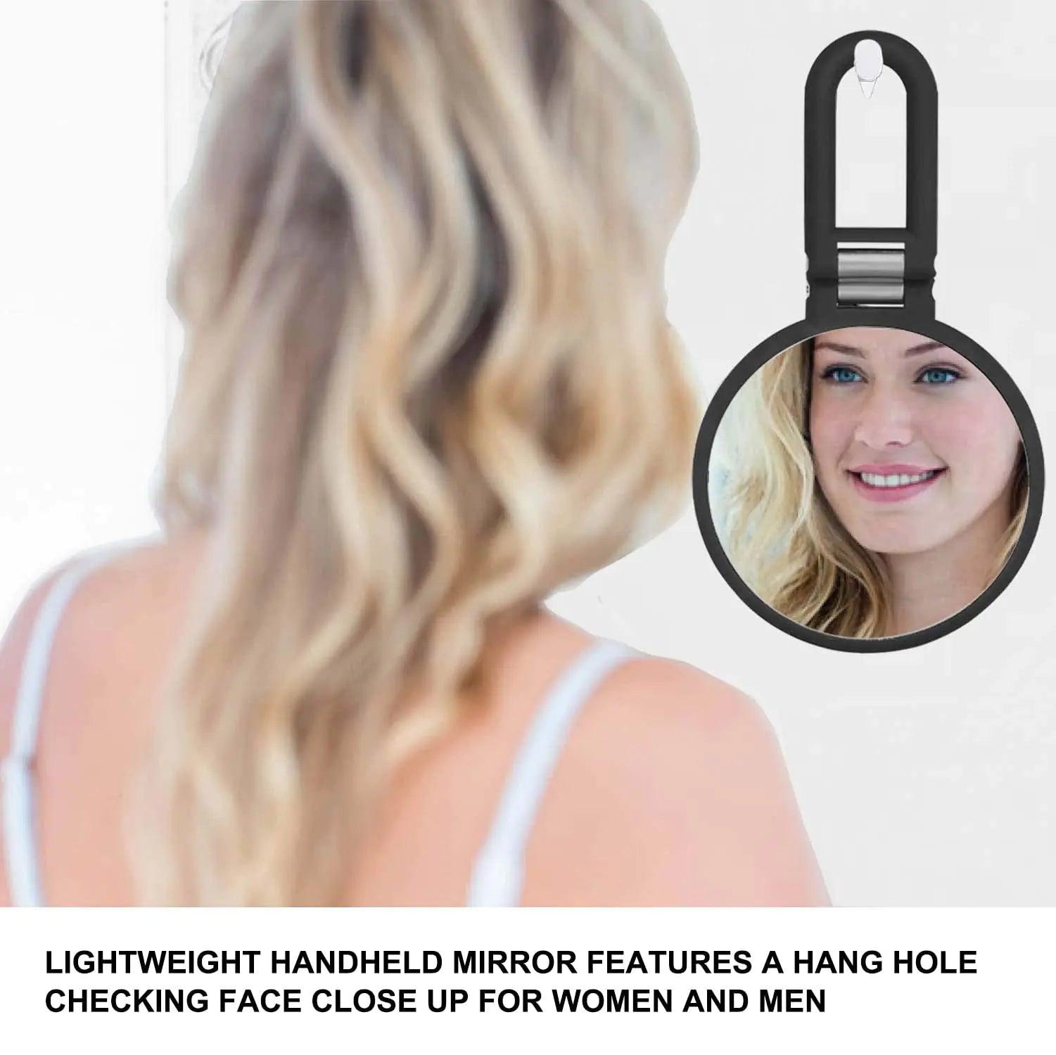 Magnifying Handheld Mirror Double Sided, 1X 15X Magnification Hand Mirror, Travel Folding Held Adjustable Rotation Pedestal Makeup Desk Vanity - Evallys.com # #