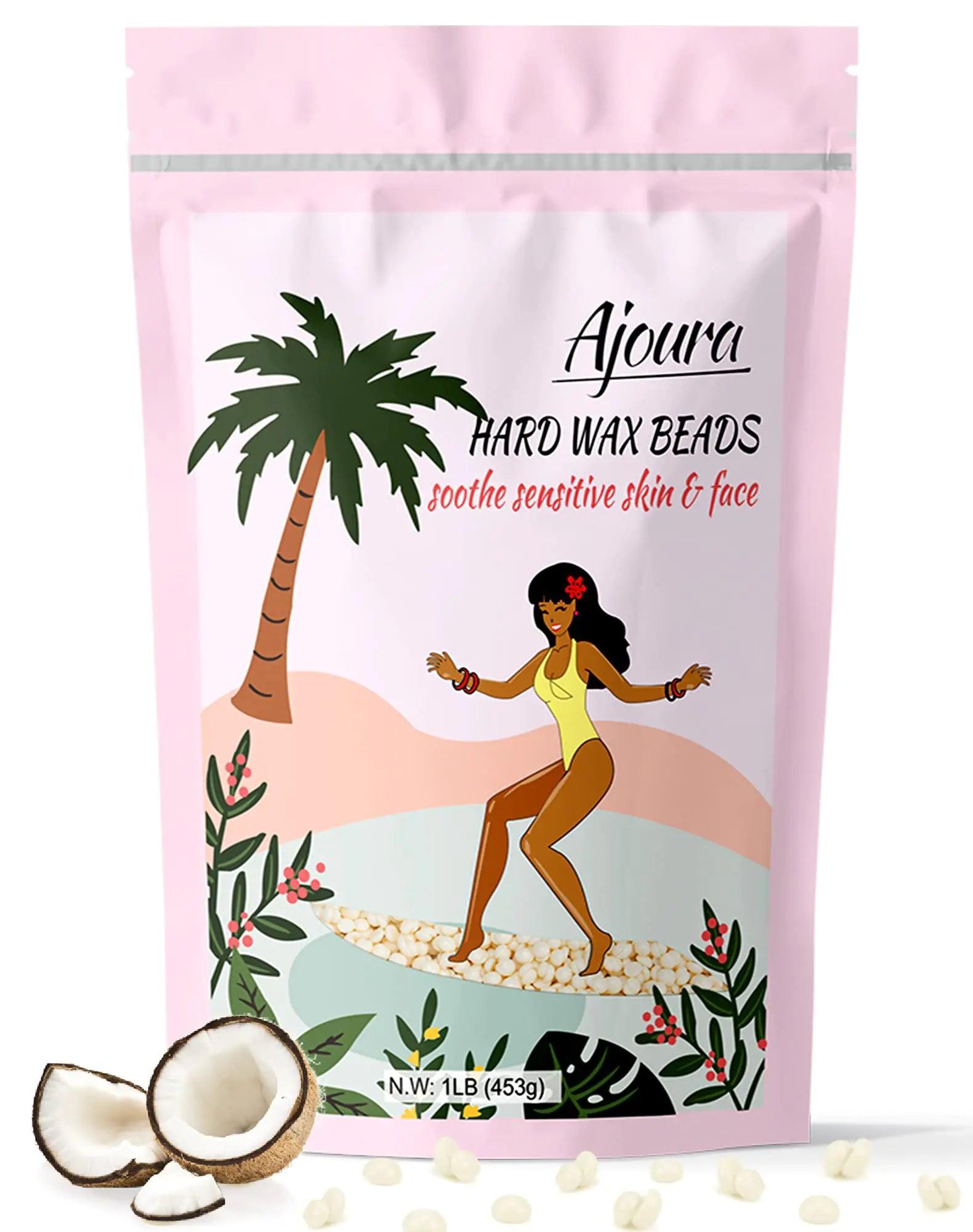 Ajoura 2.5 lb Wax Beads for Hair Removal - Premium Hard Wax for Coarse Hair, Ideal for Brazilian Bikini, Legs, Face, Underarms, Arms, Chest, Back - Sensitive Skin for Efficient Home & Salon Waxing Off White-2.5lb - Evallys.com # #