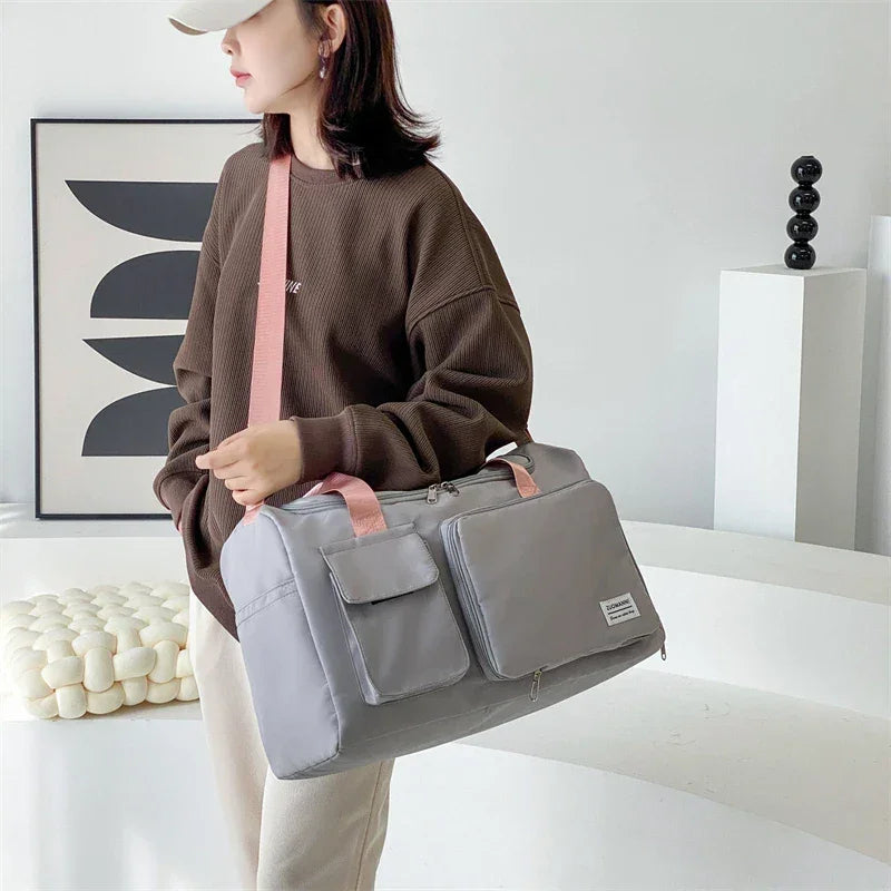 UNIXINU Carry On Travel Bag Large Capacity Weekender Overnight Duffle Bags with Shoe Compartment Sports Fitness Bags for Women - Evallys.com