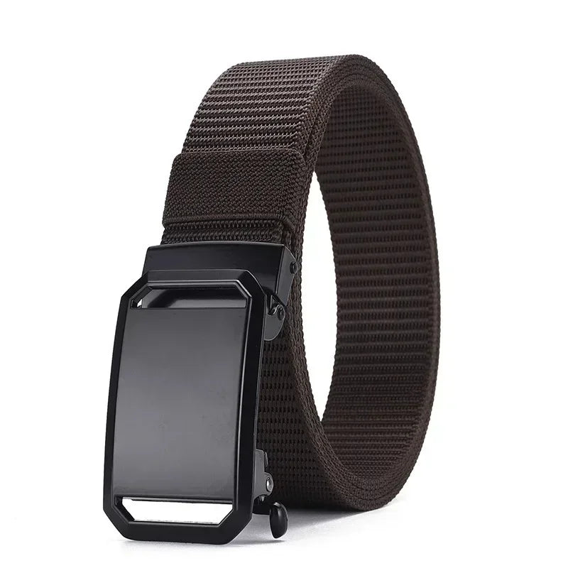 New Automatic Buckle Belt, Canvas Tactical Workwear Casual Outdoor Military Training Pants Belt For Men - Evallys.com