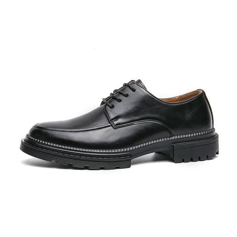 Mens Oxford White Leather Shoes Whole Luxury Formal Business Wedding Dress Shoes for men Thick bottom Casual Original Moccasins - Evallys.com