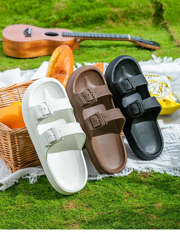 2025 Men’s Thick Sole Slippers – Non-Slip Shower & Indoor Sandals - Evallys.com