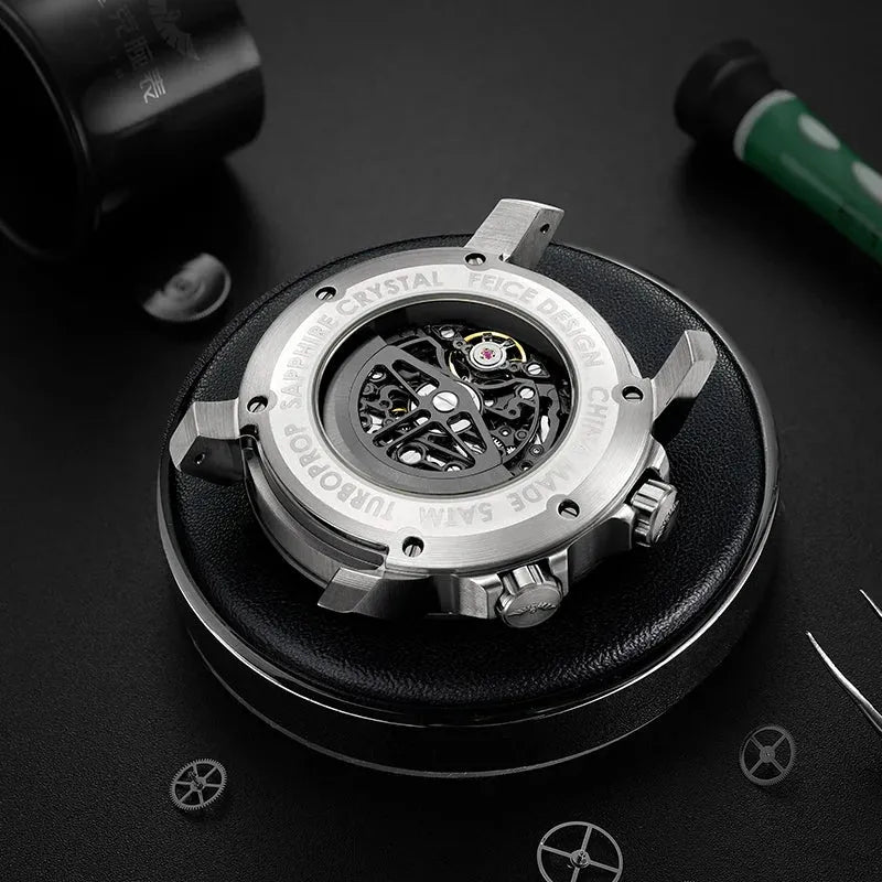 FEICE 2025 new double-sided skeleton trend men's automatic mechanical watch luminous waterproof-FM511 - Evallys.com