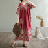 Summer Ethnic Print Dress with Pockets – Loose Mid-Calf Casual Wear - Evallys.com