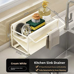 Stainless steel sponge rack sink drain rack Multifunctional countertop rag storage rack Sponge storage rack kitchen supplies