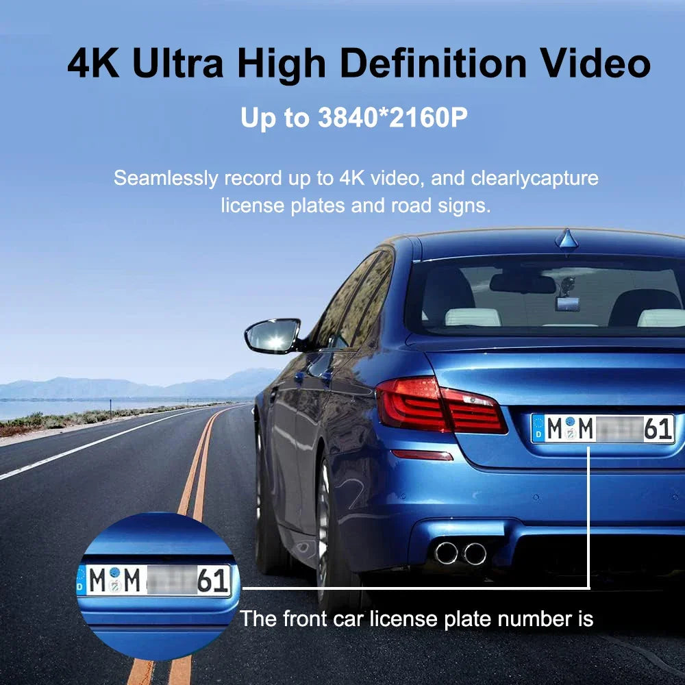 Dash Cam for Cars 4K Front and Rear Camera Car Dvr WIFI Car Camera for Vehicle Video Recorder Rear View Camera Parking Monitor - Evallys.com