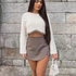 TRAF Asymmetrical Skort – High Waist Black Mini Skirt Shorts - Evallys.com