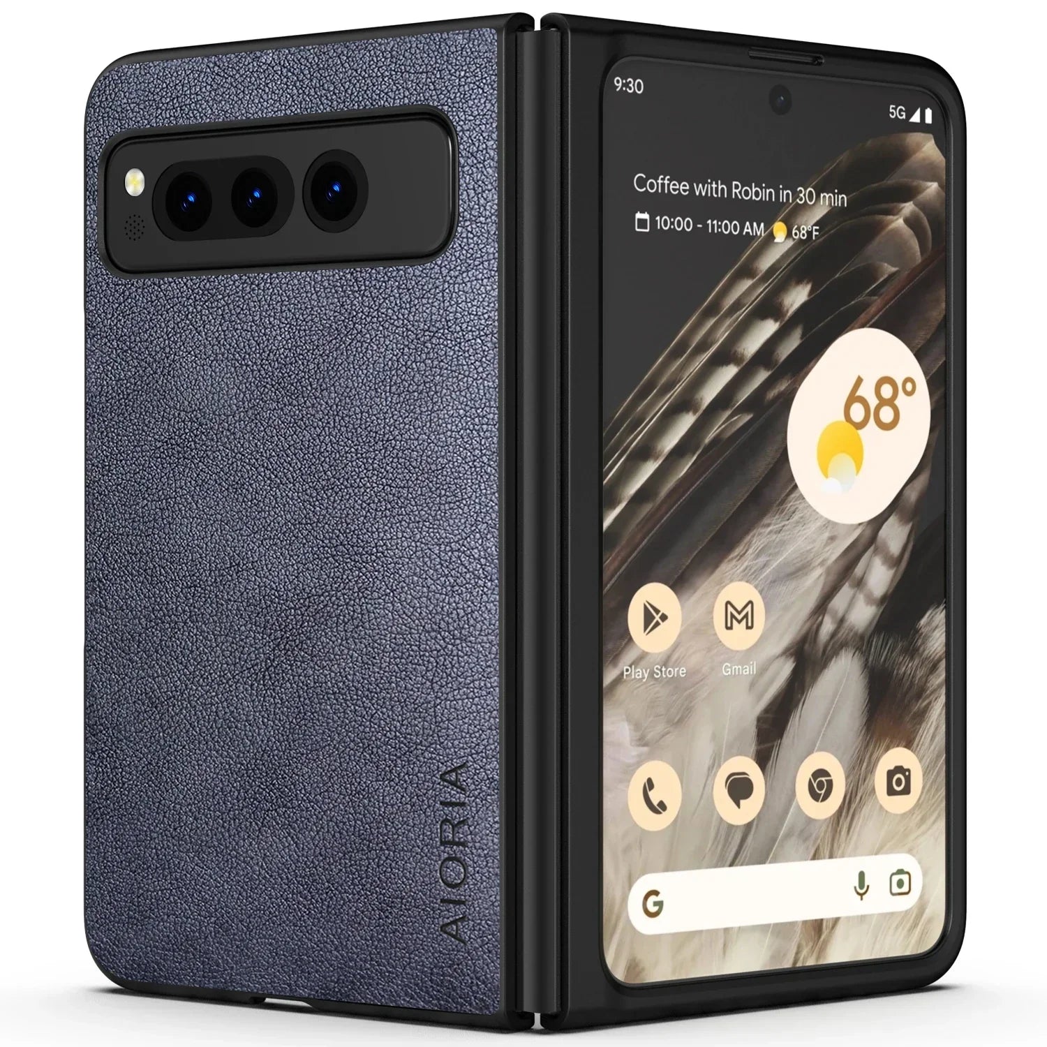 PU Leather Case for Google Pixel Fold 5G simply Business style Hard PC with PU 2in1 material - Evallys.com