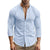 Men's Henry Shirts Cotton Linen Slim Fit Causal Hawaiian Solid Color Basic Style Spring Summer Breathable Men Clothing - Evallys.com