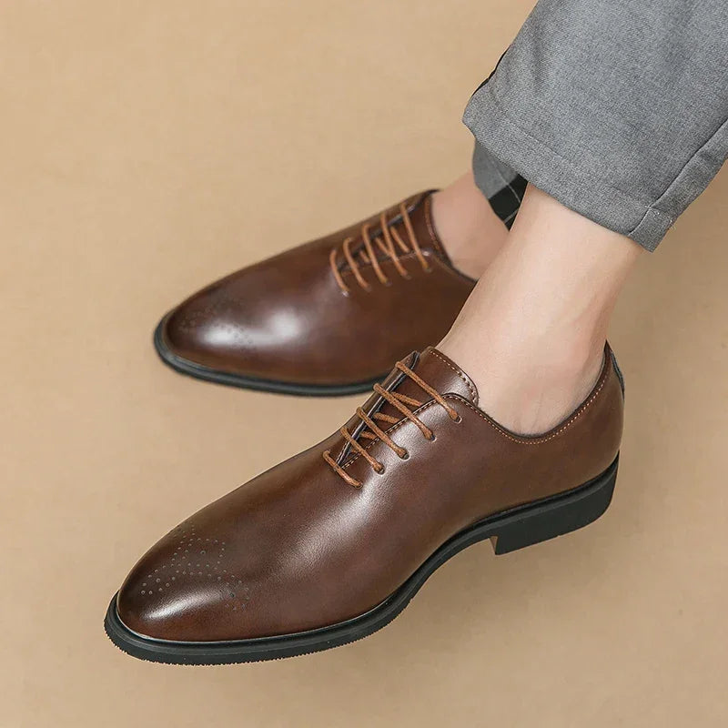 Luxury Men’s Leather Oxford Shoes – Formal Wedding & Office Footwear - Evallys.com