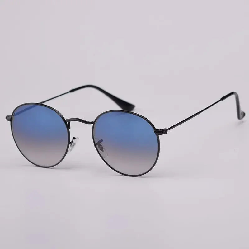Fashion Sunglasses Men Women Eyeglasses Goggles Eyewear Shades Top Quality Round Metal Glass Lenses UV400 Sun Glasses - Evallys.com