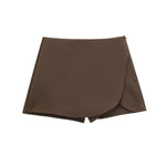 TRAF Asymmetrical Skort – High Waist Black Mini Skirt Shorts - Evallys.com