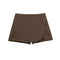 TRAF Asymmetrical Skort – High Waist Black Mini Skirt Shorts - Evallys.com