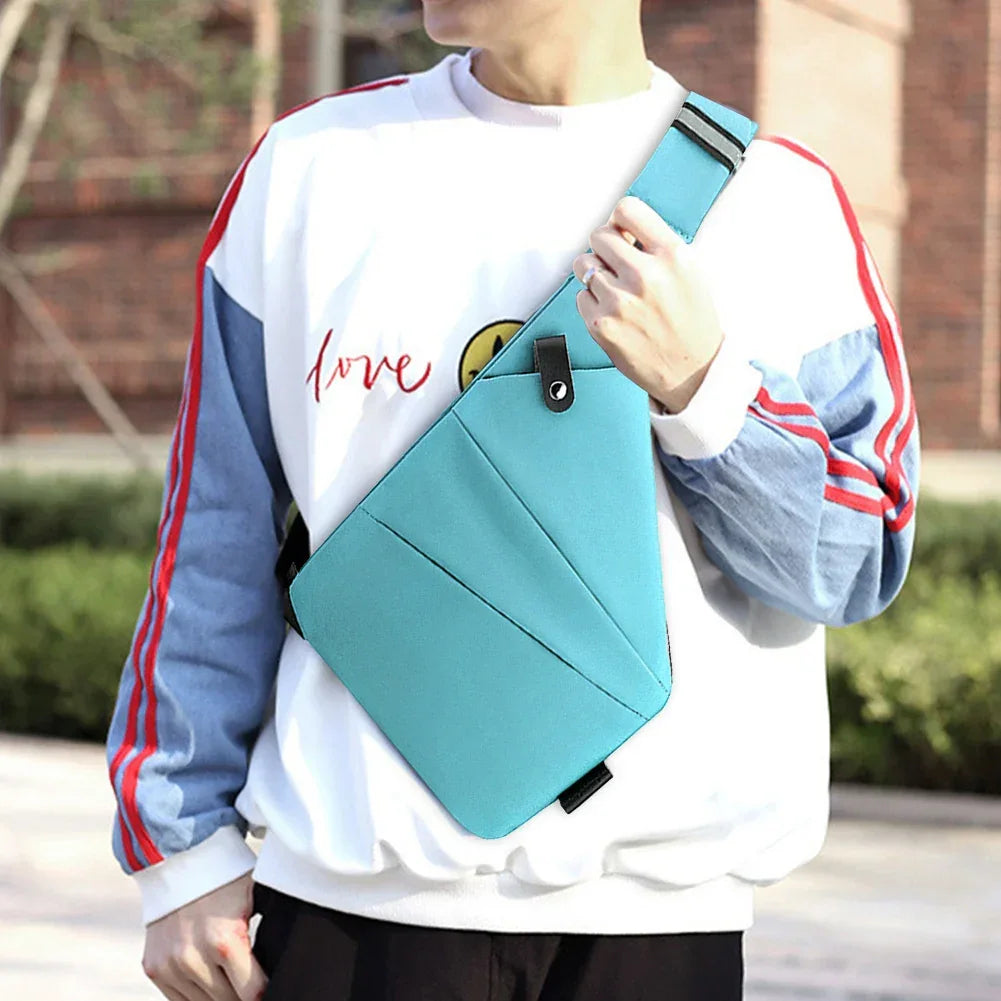 Mens Fashion Chest Bag Multifunctional Fanny Pack Adjustable Strap Simple Sling Bag Anti Theft Bag Ergonomic Waist Pack - Evallys.com