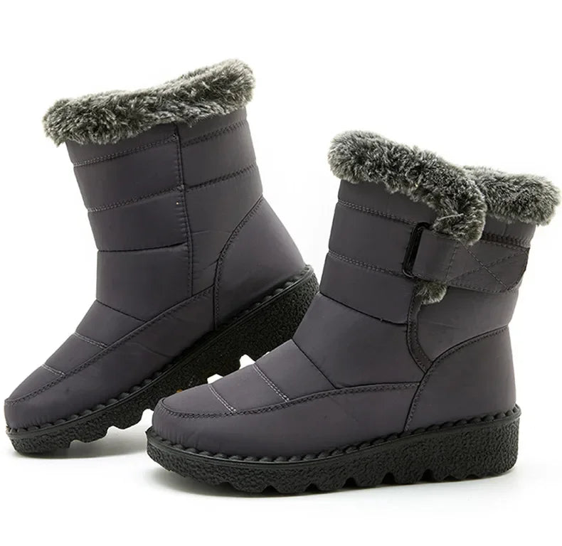 Women's Boots 2024 Trend Winter Shoes For Woman Winter Boots Ankle Low Heels Botas Mujer Waterproof Snow Boots With Fur Shoes - Evallys.com