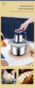 Electric Meat Grinders 5L Food Crusher Stainless Steel Multifunctional Vegetable Slicer Processor Chopper Kitchen Blenders - Evallys.com