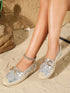 Women’s Round Toe Platform Flats – Woven Espadrilles for Casual Wear - Evallys.com