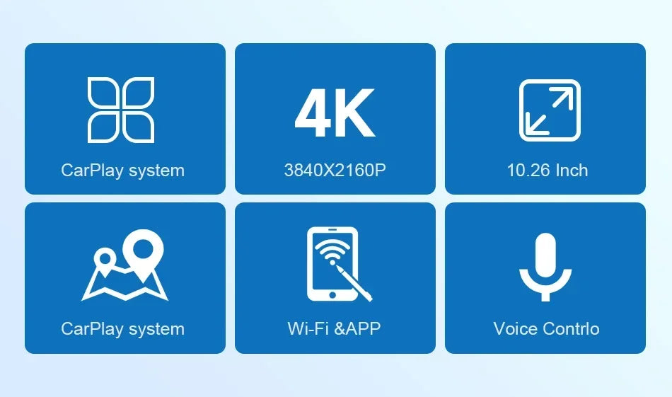 10.26'' Dash Cam 4K Car Mirror Video Player Wireless Carplay Android Auto GPS Car Monitor Multimedia Rearview Camera Dashboard - Evallys.com