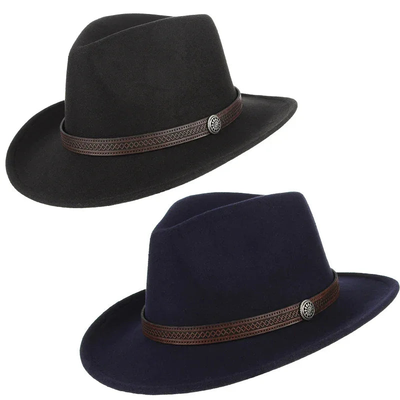 GEMVIE Western Fedora Cowboy Hat – Unisex Wide Brim Sombrero - Evallys.com