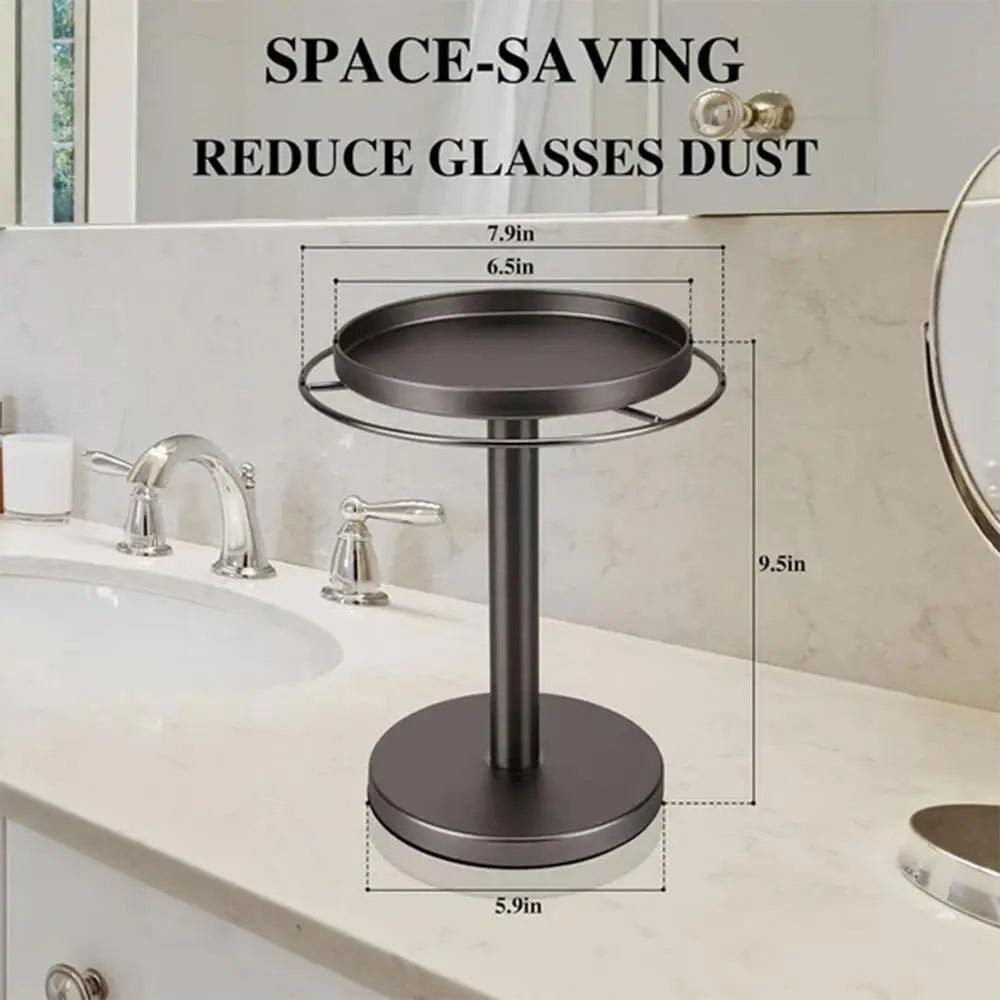 Sunglasses Holder Organizer 360Rotatable Stainless Steel Eyeglasses Display Stand Eyewear Storage Rack For Desk Dresser
