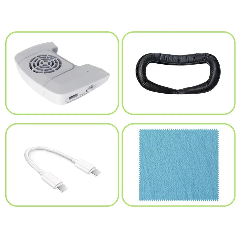 Face Mask Cover with Cooling Fan For Meta Quest 3 VR Headset Air Circulation Breathable Facial Interface Face Pad VR Accessories - Evallys.com