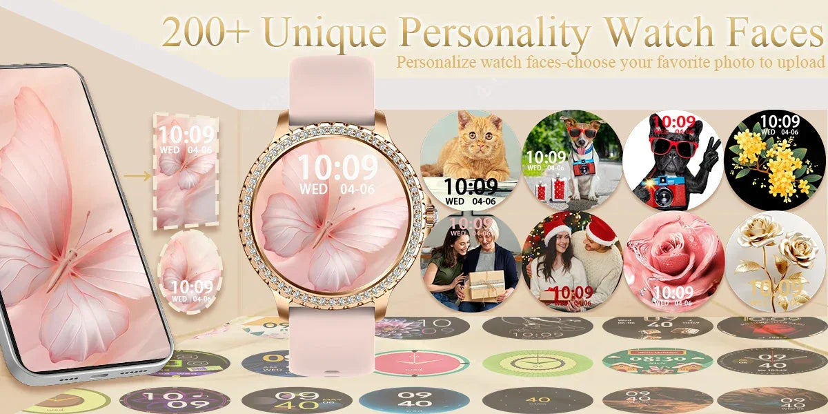 Smart Watch For women - 1.32" Touchscreen Fitness Tracker with Wireless Calls, Music Time Display, Step Counting - Evallys.com
