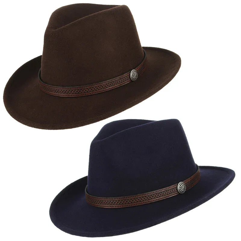 GEMVIE Western Fedora Cowboy Hat – Unisex Wide Brim Sombrero - Evallys.com