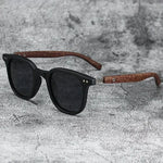 Sunglasses for Men Women's Trendy Retro Wood Grain Polarized UV Protection Eyewear Cycling Outdoor Street Photography - Evallys.com