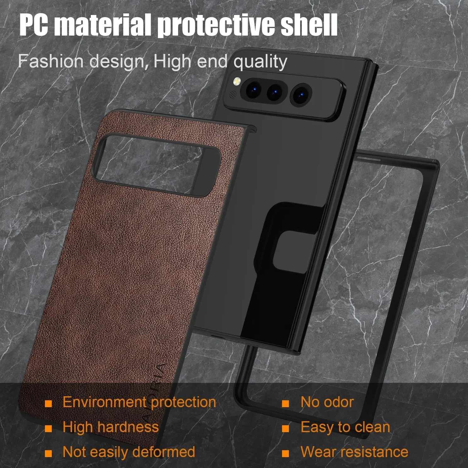 PU Leather Case for Google Pixel Fold 5G simply Business style Hard PC with PU 2in1 material - Evallys.com