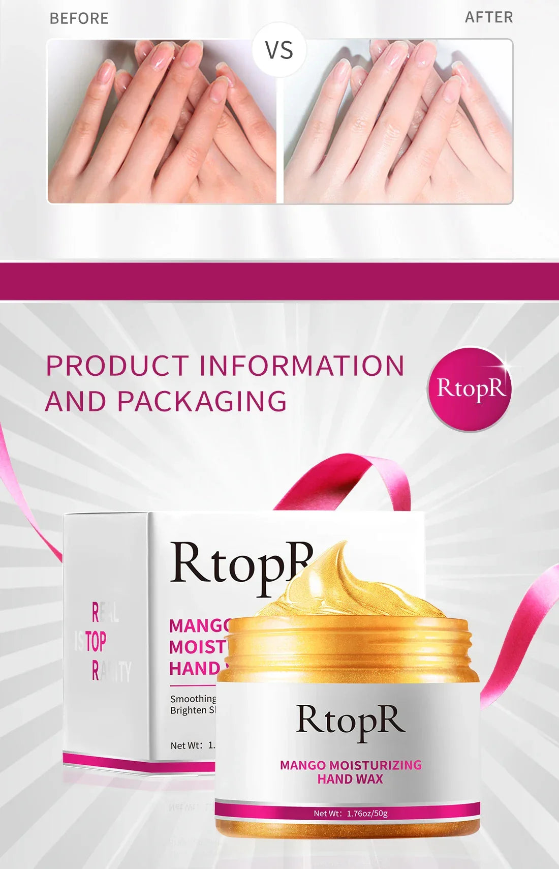 Mango Whitening Hands Mask Wax Moisturizing Repair Exfoliating Calluses Filming Anti-Aging Skin Cream For Women Beauty Health - Evallys.com