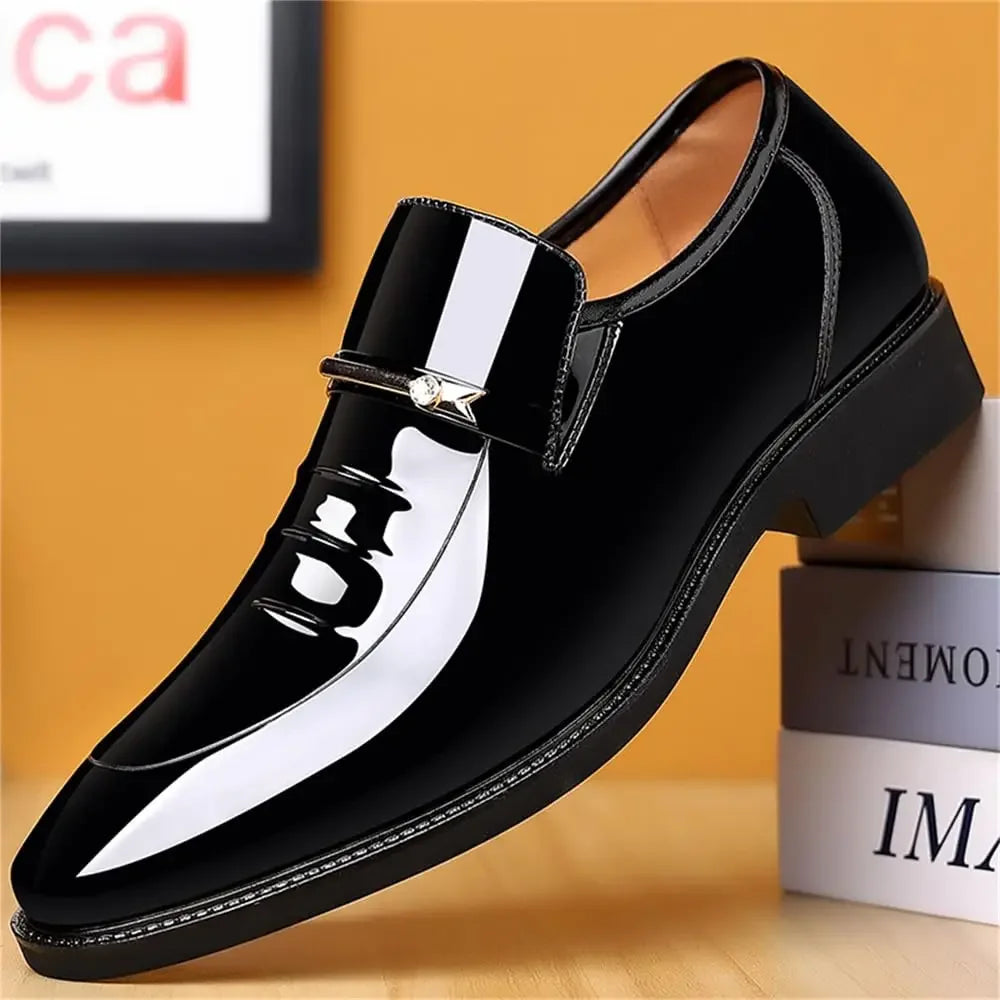 Men’s Formal Dress Loafers – Patent Leather Slip-On Business Shoes - Evallys.com