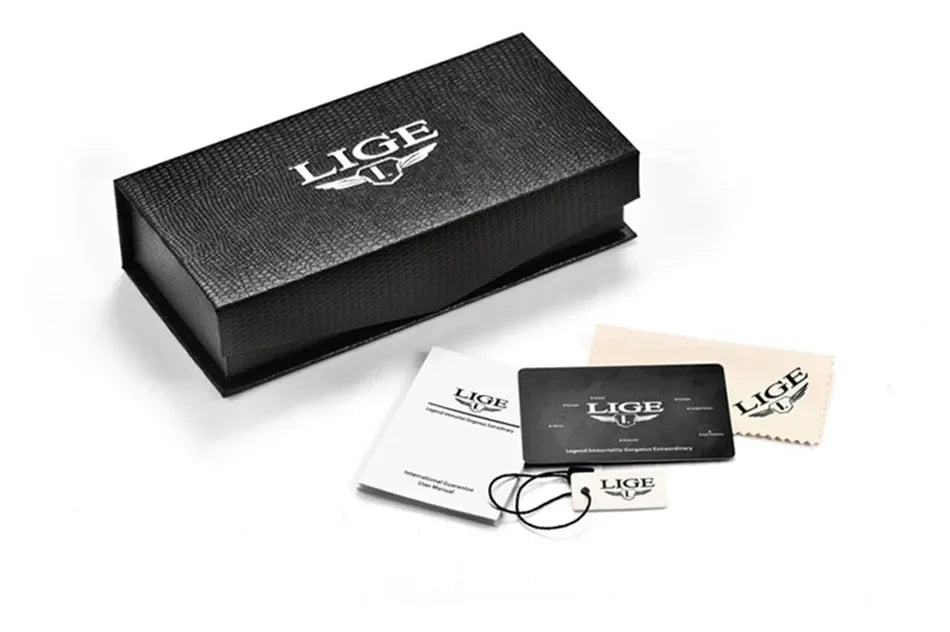 LIGE Men Watch Top Brand Luxury Waterproof Luminous Sport Wristwatch Quartz Military Genuine Leather Relogios Masculino+Box - Evallys.com