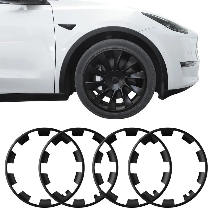 Tesla Model Y 20 Inch Rim Wheel Hub Protection Patch Protectors ABS Wheel Guard Covers Accessories Auto Exterior 2019-2024 - Evallys.com # #