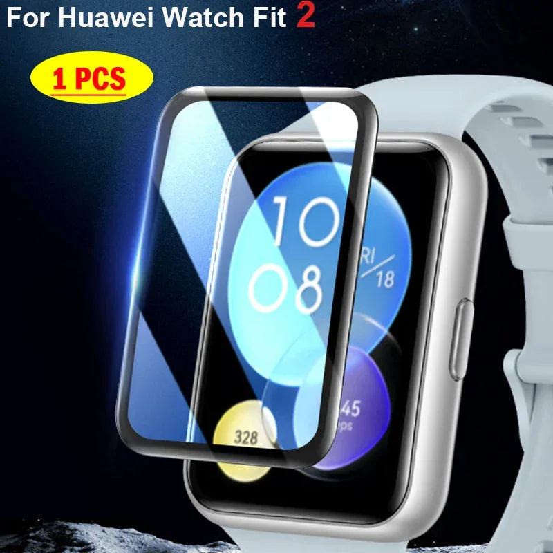 Soft Glass For Huawei Watch Fit 3 Cover Smartwatch 9D full Film Anti-Scratch tempered Screen Protector huawei watch fit2 Curved - Evallys.com