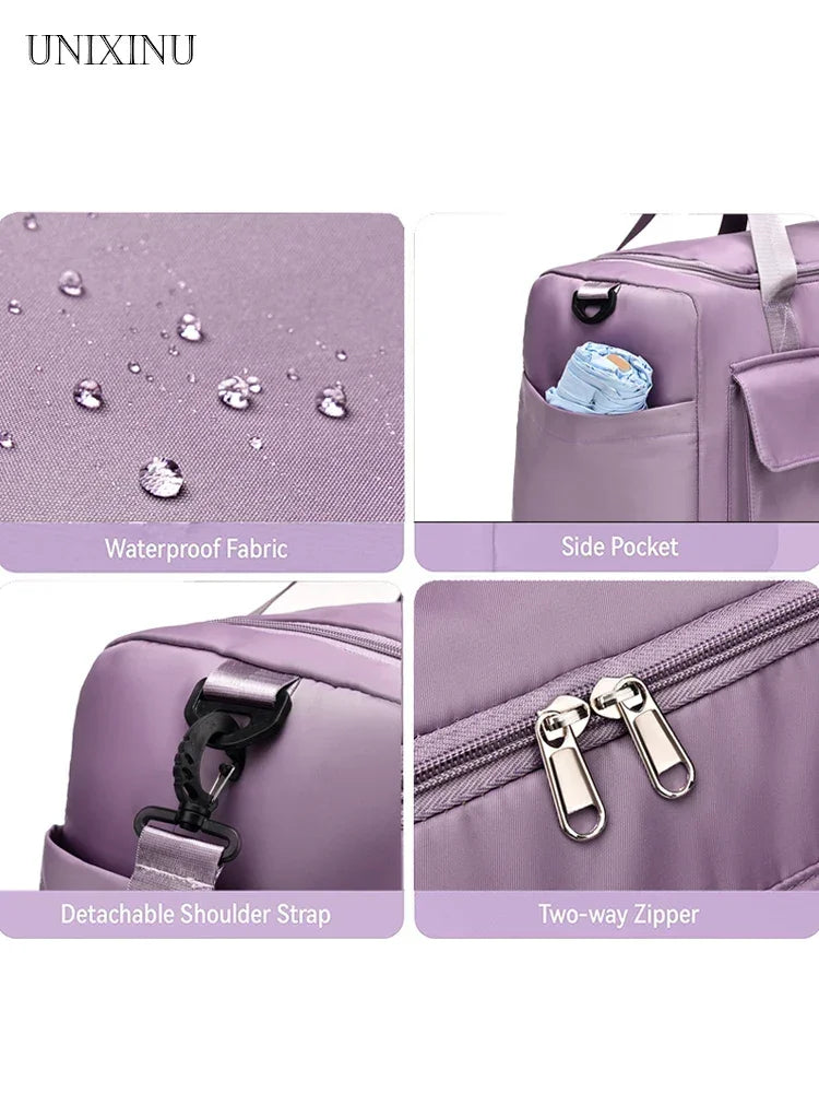 UNIXINU Carry On Travel Bag Large Capacity Weekender Overnight Duffle Bags with Shoe Compartment Sports Fitness Bags for Women - Evallys.com