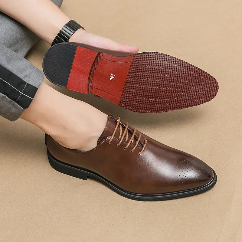 Luxury Men’s Leather Oxford Shoes – Formal Wedding & Office Footwear - Evallys.com