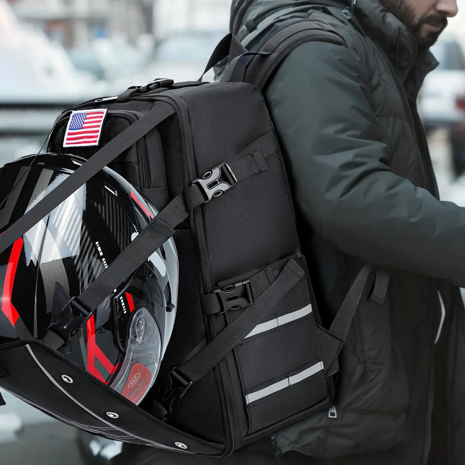 Motorcycle Helmet Backpack – Waterproof Travel & Commuter Bag - Evallys.com