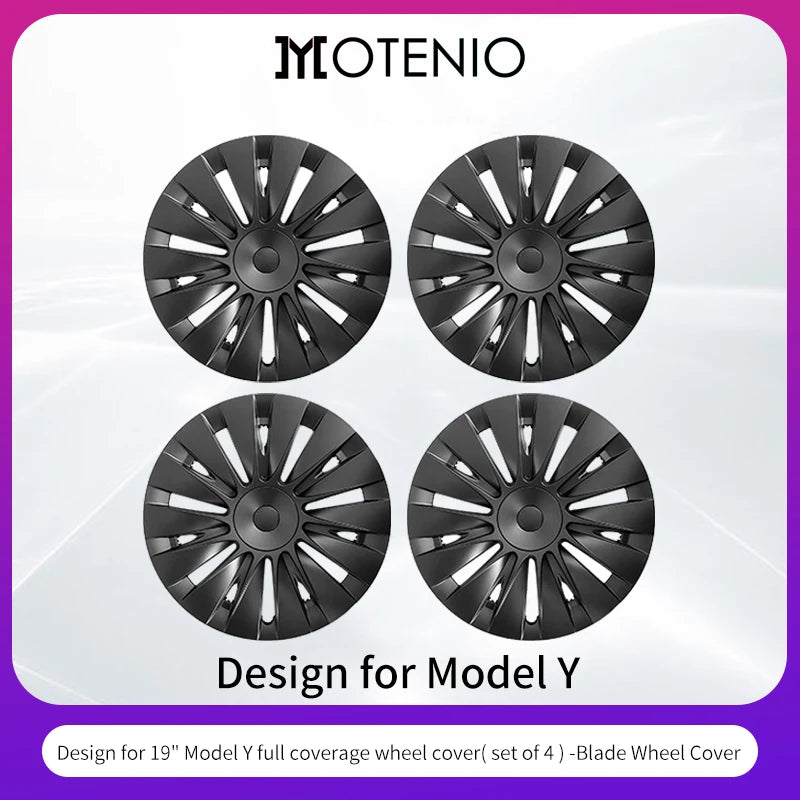 4PCS Wheel Cover For Tesla Model Y 2020-2024 19 Inch Right＆Left Hubcaps Cyclone Style Wheel Cover Replacement Accessories - Evallys.com # #