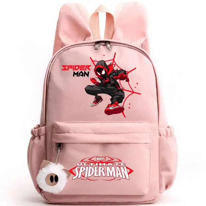 Spider Man Backpack for Girls Boys Teenager Children Rucksack Casual School Bags Travel Rabbit Ears Backpacks Mochila Travel Bag - Evallys.com