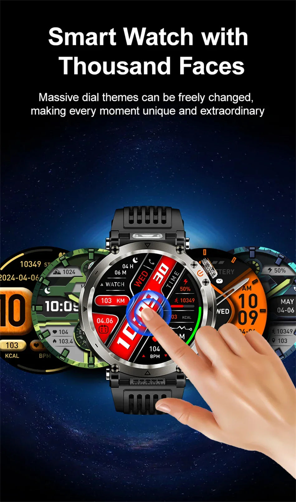 1.7-Inch Display 600mAh Large Battery Outdoor Smartwatch with Sport mode Heart Rate Bluetooth Call Smart Watch For Men 2025 NEW - Evallys.com