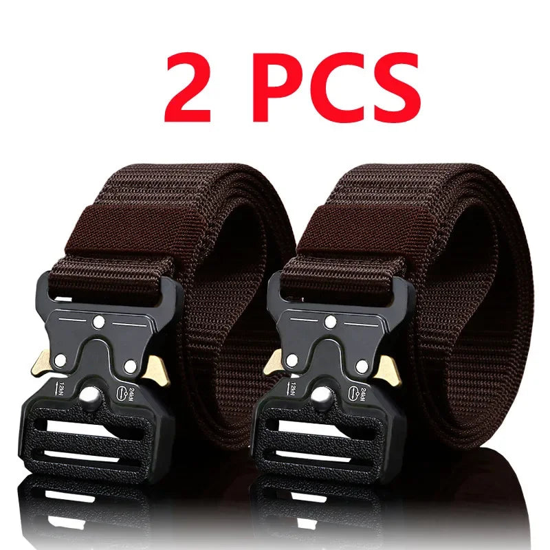 2pcs Versatile Men's Tactical Belts - Durable, Adjustable Design - for Outdoor Hunting & Sports Enthusiasts - Evallys.com