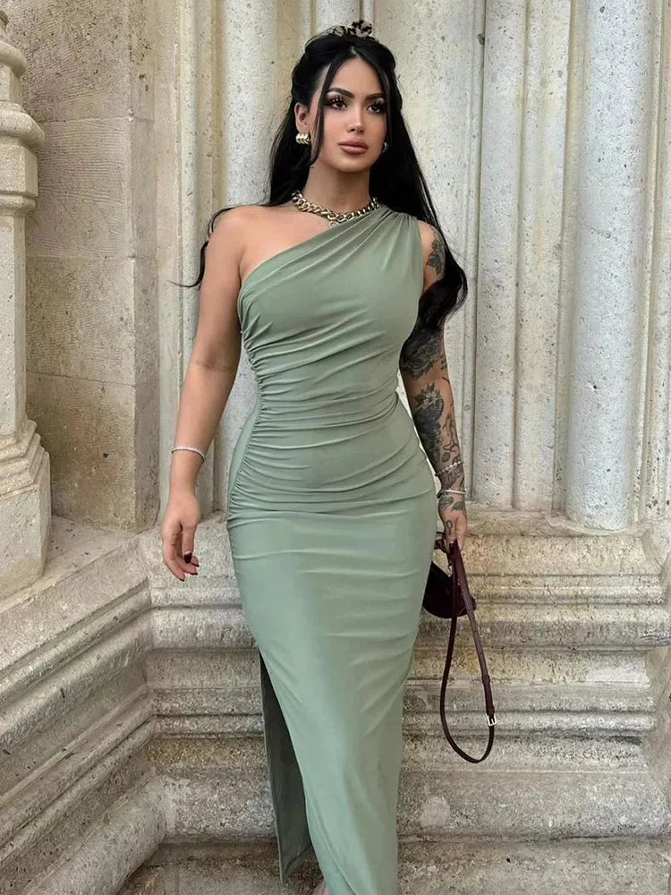 Sexy Split Maxi Dress for Women – Sleeveless Backless Club Dress - Evallys.com