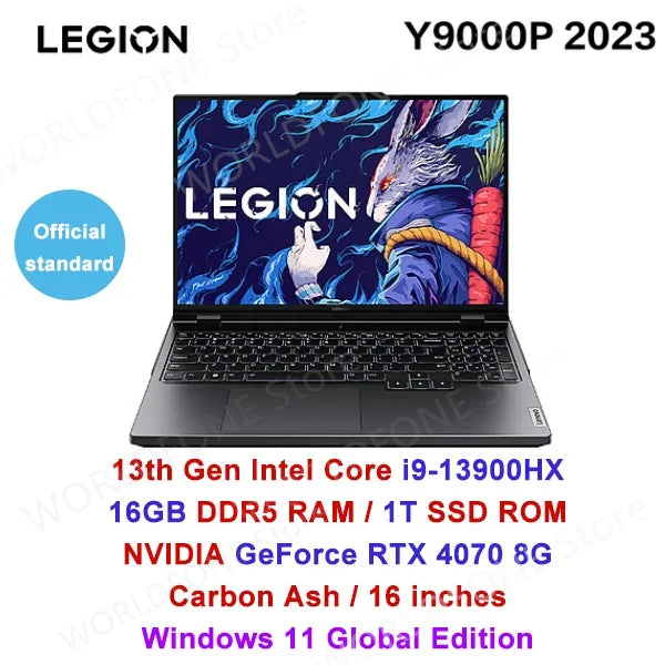 Lenovo Legion Y9000P 2023 16inch Gaming Esports Laptop 32G 2T SSD RTX 4060/4080 13th Intel I5-13500HX/I9-13900HX Gamer Notebook - Evallys.com