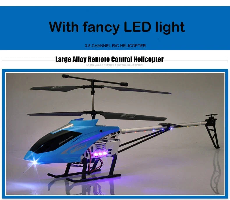Rc Helicopter With Remote Control Extra Durable Big Plane Toy For Kids Drone Model Outdoor 3.5CH 80cm Aircraft Large Helicoptero - Evallys.com