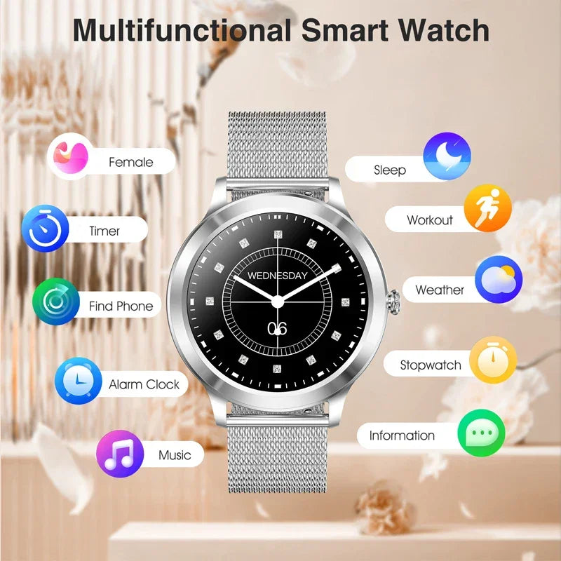 Smart Watch For women - Advanced Fitness Tracker with Wireless Call, Music Time Display, Step Counting, Calories Burned - Evallys.com