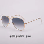 Top Quality Real Glass Lenses Men Women Sunglasses Brand Fashion Pilot Metal Frame Classic Style Outdoor UV400 Sun Glasses - Evallys.com