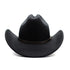 Vintage Western Cowboy Hat – Unisex Wide Brim Leather Jazz Cap - Evallys.com