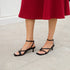 Women's Strappy Kitten Heels Square Toe Flip Flops Low Heels Ankle Strap Party Dress Thong Heeled Sandals - Evallys.com