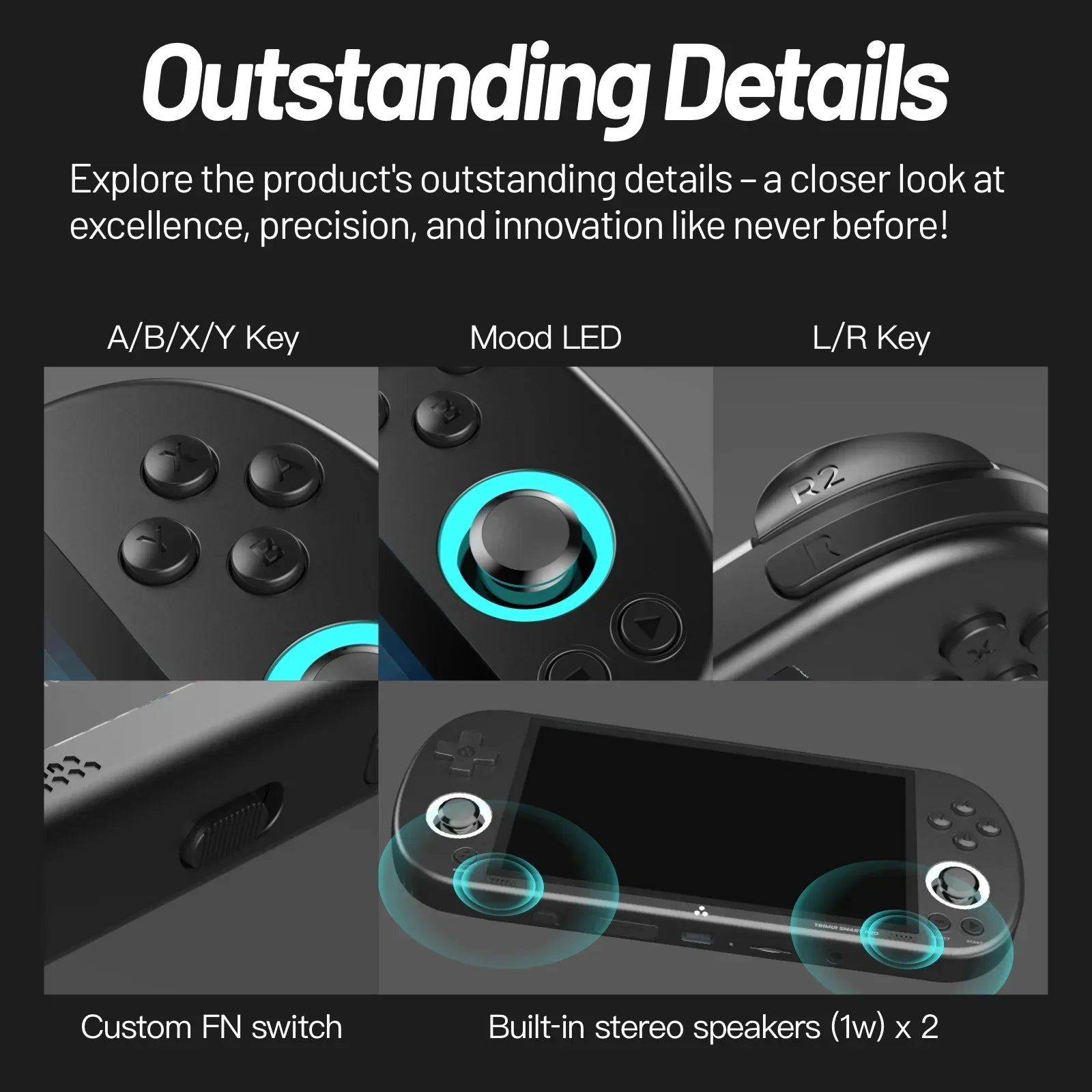 Trimui Smart Pro Handheld Game Console 4.96''IPS Screen Linux System Joystick RGB Lighting Smartpro Retro Video Game Player Gift - Evallys.com
