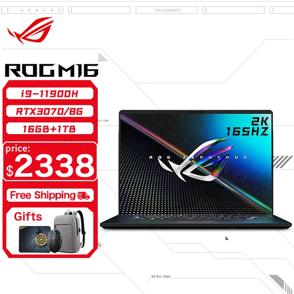 ASUS ROG Flow X16 Gaming Laptop 12th Intel Core i9 12900H 32G RAM 1T SSD RTX3080Ti-16GB 2.5K Screen 165Hz 16Inch E-sports Comput - Evallys.com # #